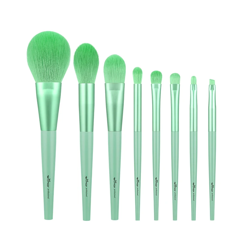 Anmor 8Pcs Synthetic Hair Makeup Brushes Set Foundation Highlighter Eyeshadow Blending Make Up Brush Cosmetic Tool Kit