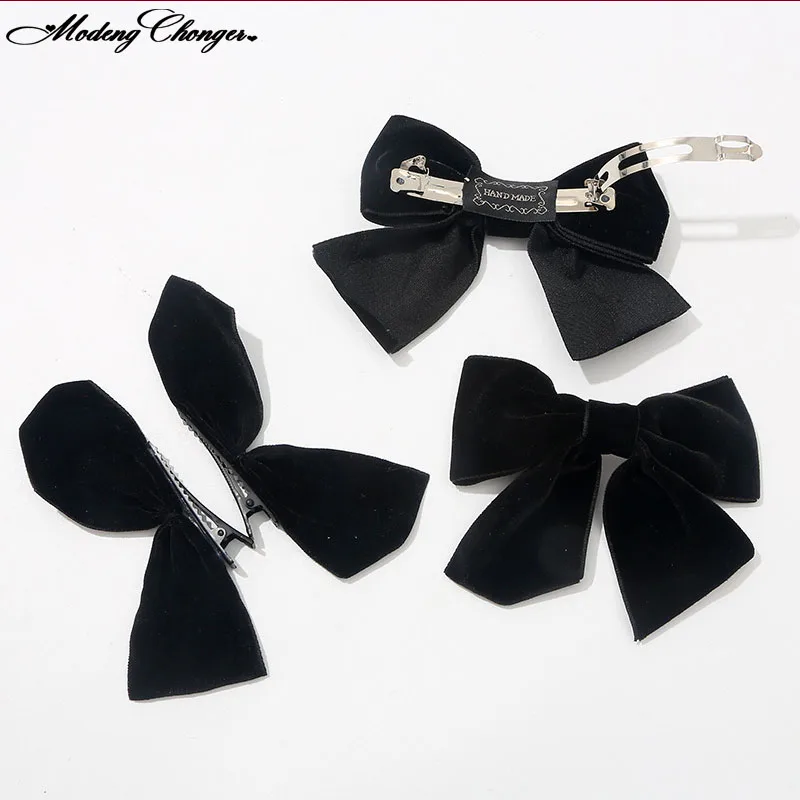 1PC koreańska spinka do włosów nakrycia głowy Hairgrips moda Barrette Bow klips do włosów półczęściowy boczny zacisk aksamitna opaska do włosów akcesoria do włosów Hot