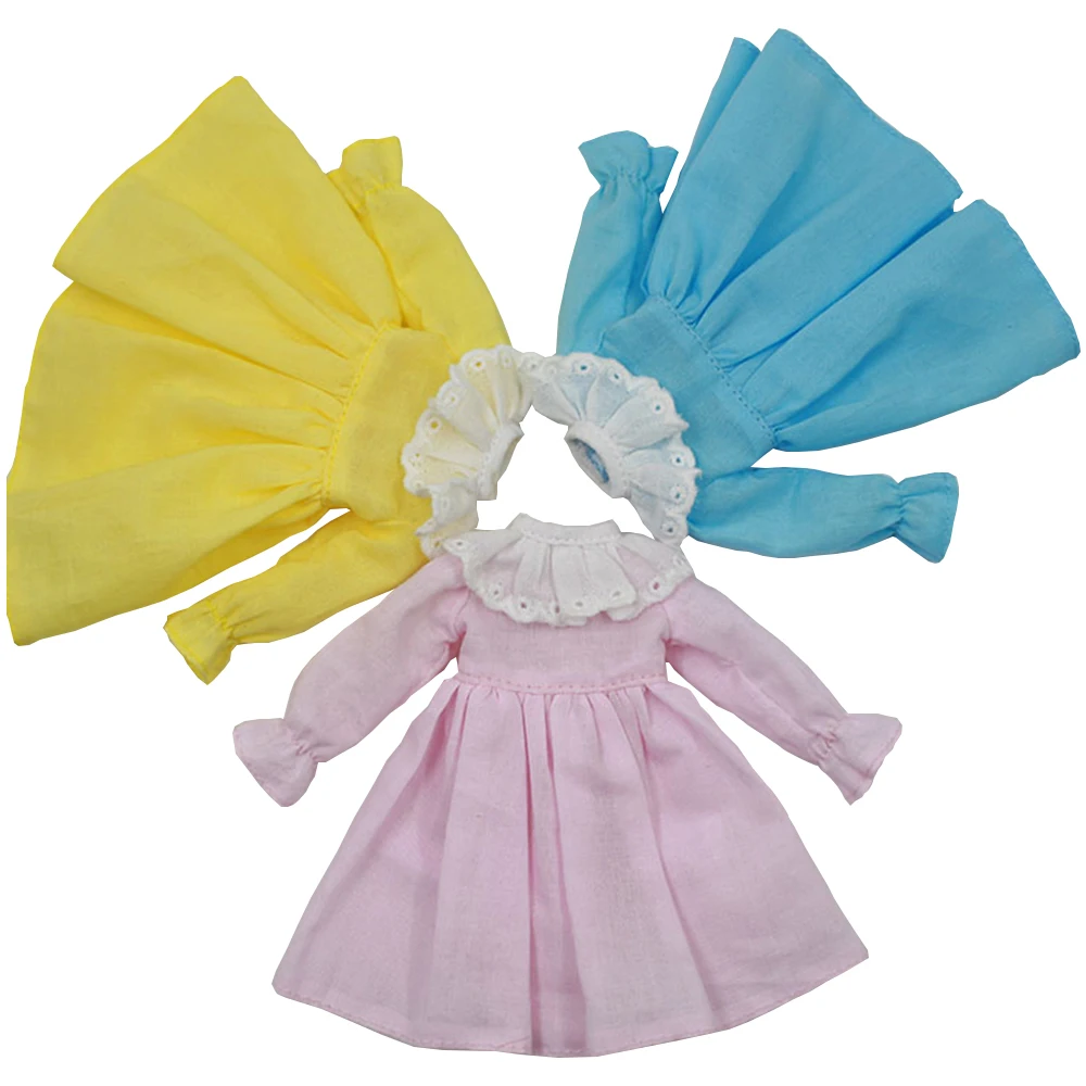 For 1/6 Blyth Dress With Collar Long Sheeves 3 Colors