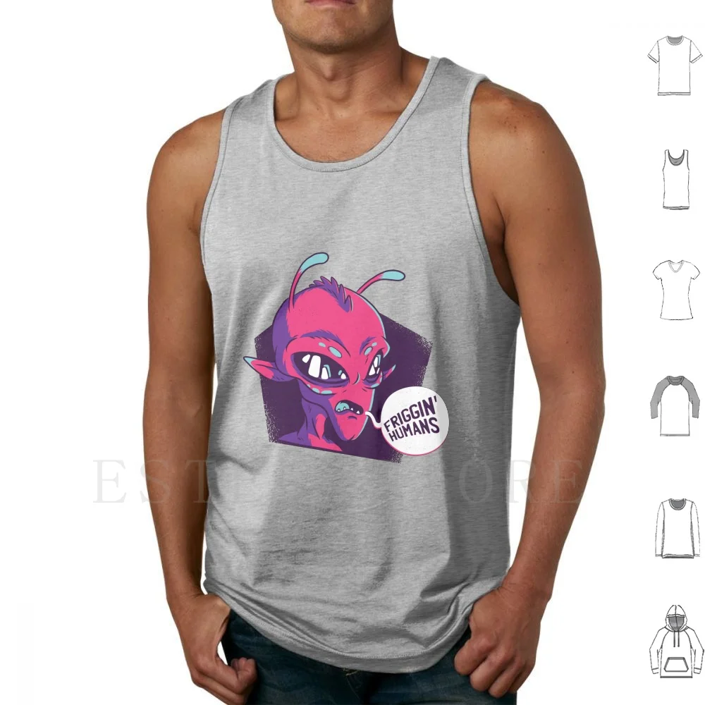 Tank Tops Vest Cotton Extraterrestrial Being From Another Star Extraterrestrial Creature Little Green Male Marsianer Martian
