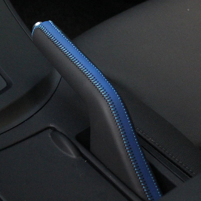 Custom Car Hand Brake Covers Top Layer Leather Case for Mazda 3 Handbrake Grips Cover Auto Genuine Leather Handbrake