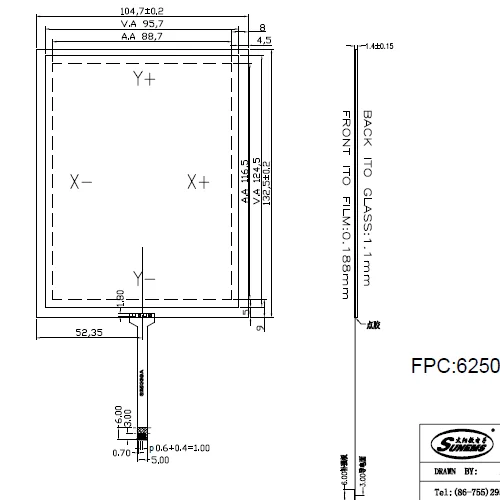 Imagen 2 del producto ZhiYuSun-pantalla táctil LXH-TPM12-5.7 para uso comercial, pantalla táctil de 132mm x 105mm, máquina industrial de 133x105, LXHTPM12