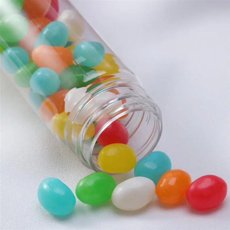 12 PCS Flat-Bottomed Plastic Clear Kits With Screw Caps Candy Travel Lotion Containers 110ml