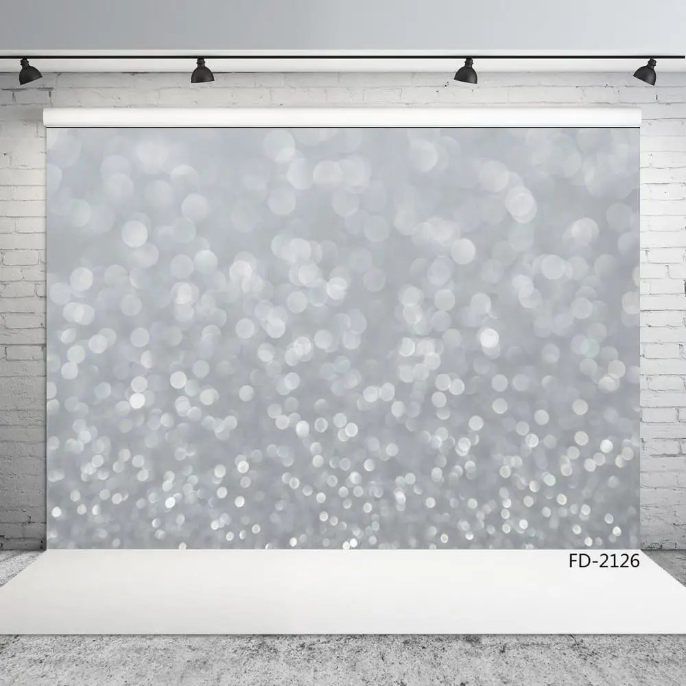 สีเทา Glitter Polka Dot PARTY ตกแต่งพื้นหลังสำหรับทารกฝักบัวทารกแรกเกิด Portrait การถ่ายภาพฉากหลัง Photo Studio Props