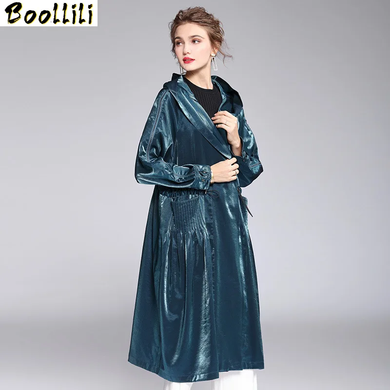 

Coat Boollili Trench Women Clothes 2023 Korean Fashion Hooded Trench Coat for Women Spring Autumn Coat Women Windbreaker