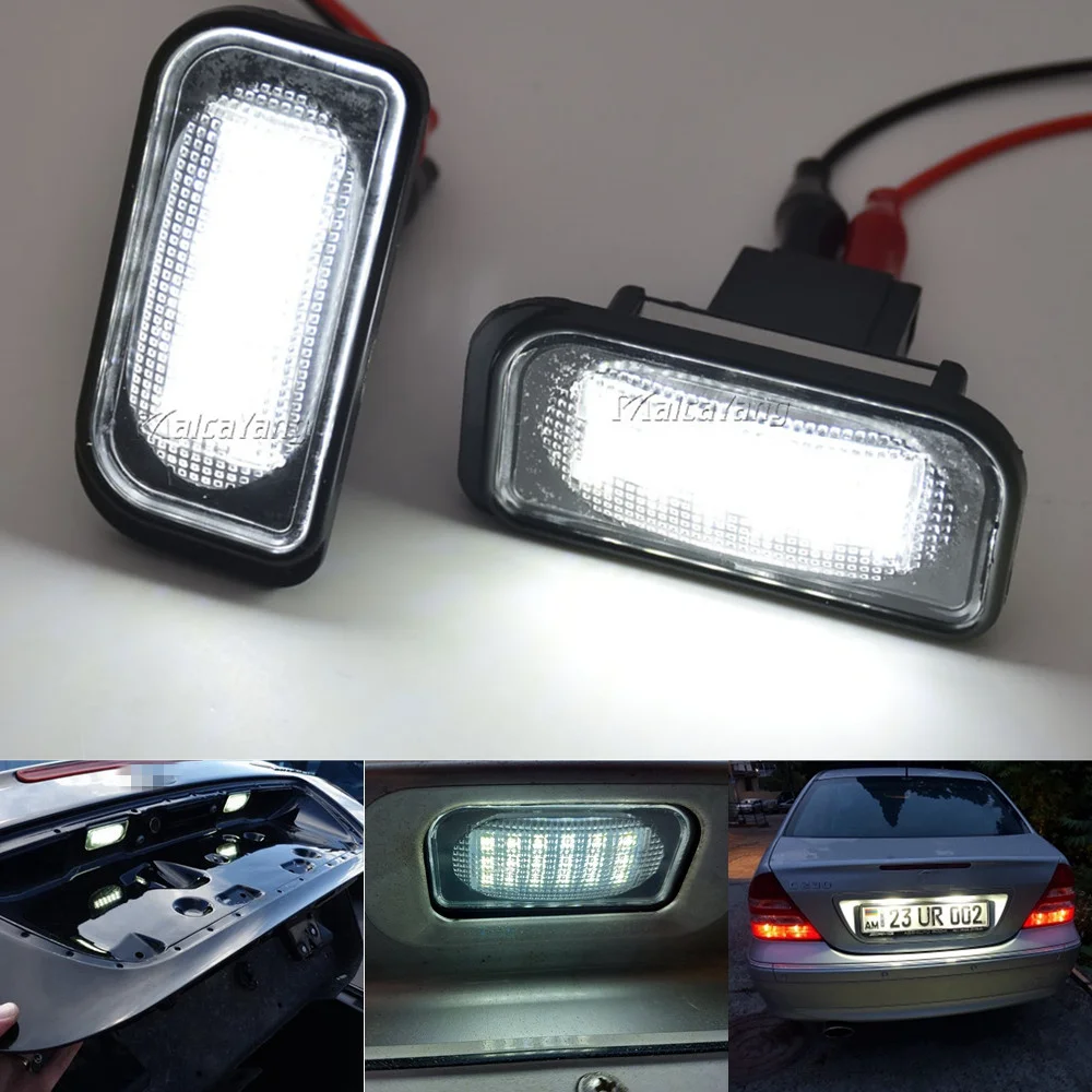 1 Pair For Benz C-Class W203 CLK A209 CLK-Class W209 C209 SL-Class R230 Chrysler White LED License Plate Light Number Plate Lamp