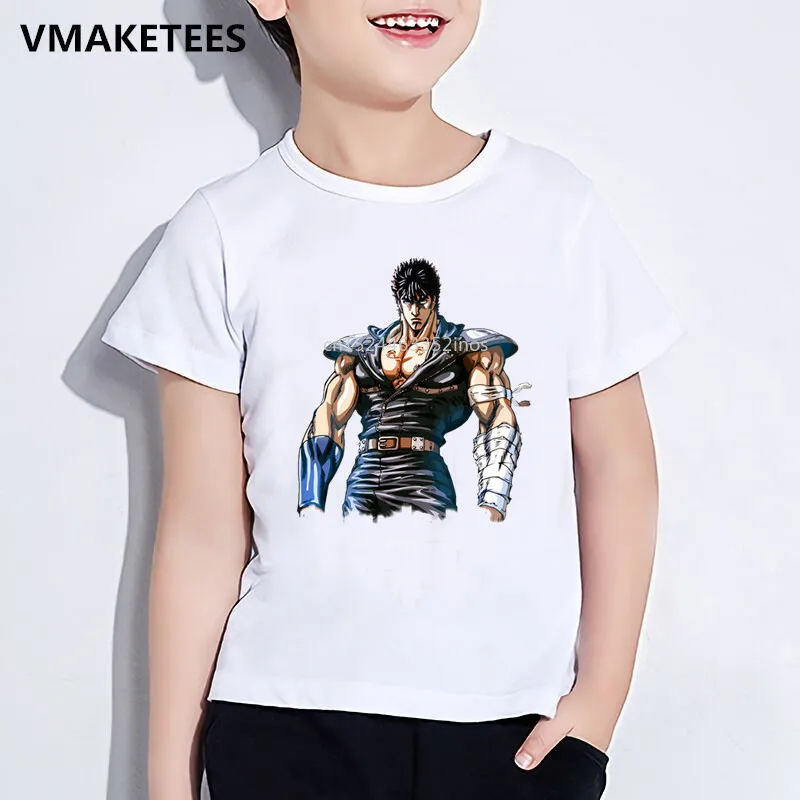 

Kids Summer Girls & Boys T shirt Children Anime Fist of the North Star Kenshiro Print T-shirt Cartoon Funny Baby Clothes