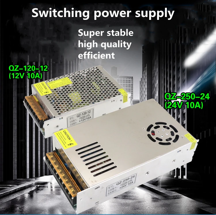 220 فولت التيار المتناوب امدادات الطاقة 12V24V10A قابل للتعديل تحويل التيار الكهربائي AC110V/220 فولت إلى 12V24V الأمن LED التيار الكهربائي