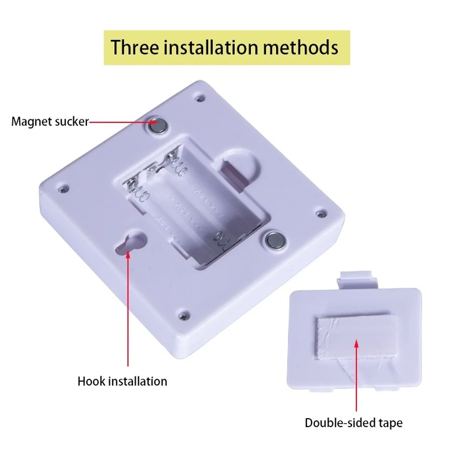 Mini COB LED Night Lights Camp Lamp AAA Battery Wall Light Operated with Switch Magic Tape for Cabinet Garage Corridor Magnetic