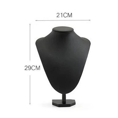 High Quality Model Bust Show Exhibitor 6 Options Black PU Jewelry Display Necklace Pendants Mannequin Jewelry Stand Organizer