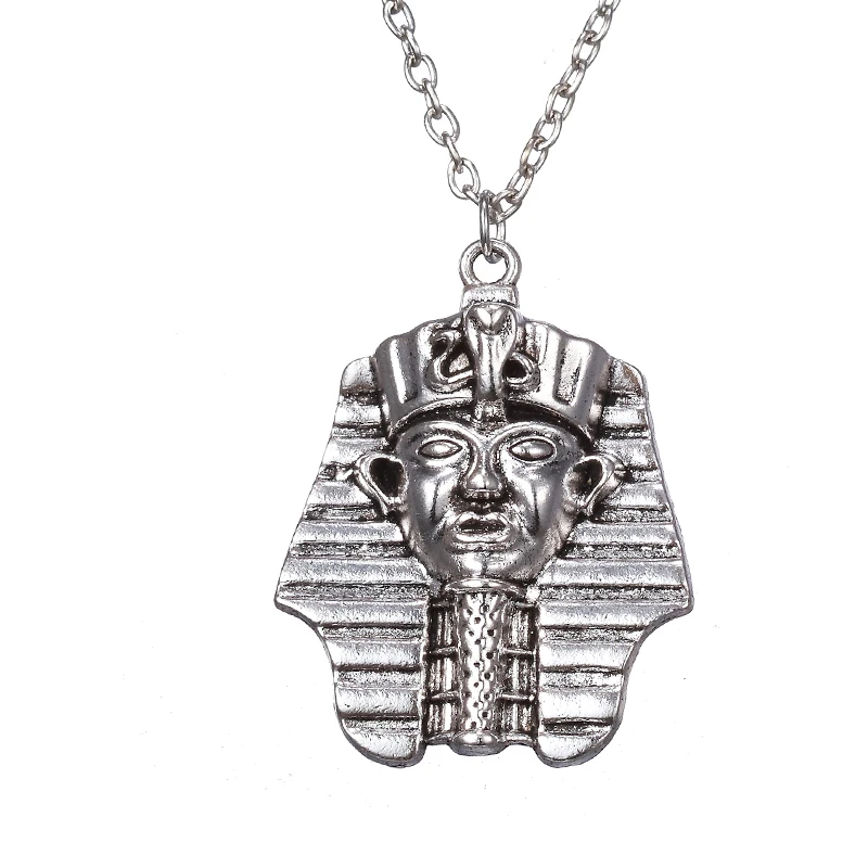 Fashion Jewelry Vintage Charm Egyptian Pharaoh Head Necklace Pendant Hip Hop Freestyle Necklace for Men Collier