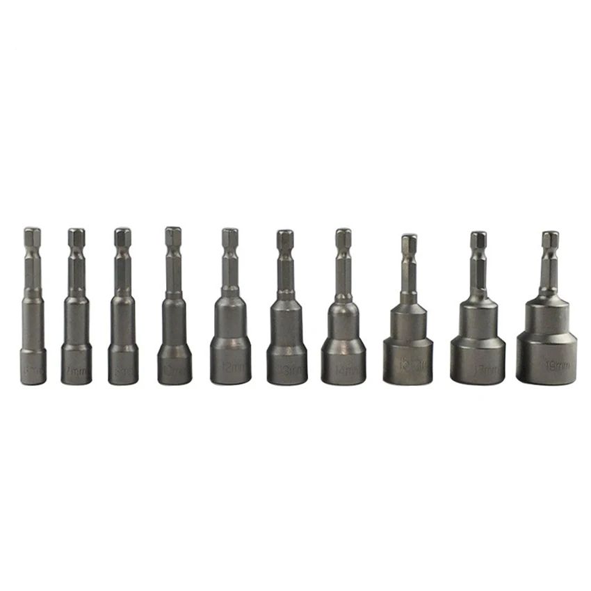 Set di prese magnetiche per dadi a sgancio rapido, 10/14/7 pezzi, Set di dadi per prese magnetiche metriche da 1/4"