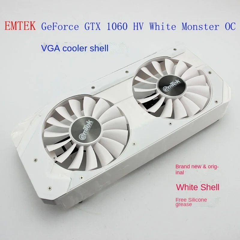 

New for EMTEK GeForce GTX 1060 HV White RED Graphics Video Card Cooler with DIY Shell Cooling Fan FD9015U12S DC12V 0.55A