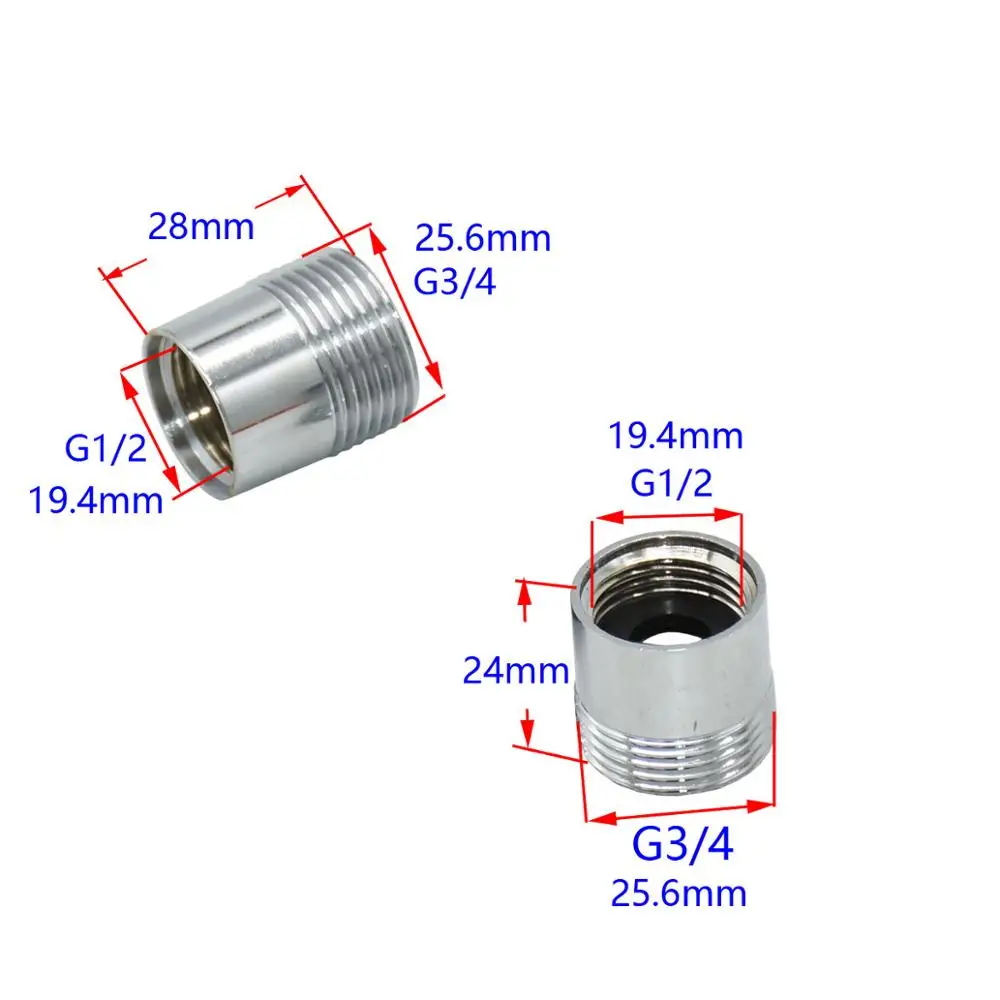 Mężczyzna 3/4 to1/2 kobieta złącze mosiężne głowica prysznicowa adapter złącza zmniejszenie wspólne wydłużają pralka akcesoria 1 sztuk