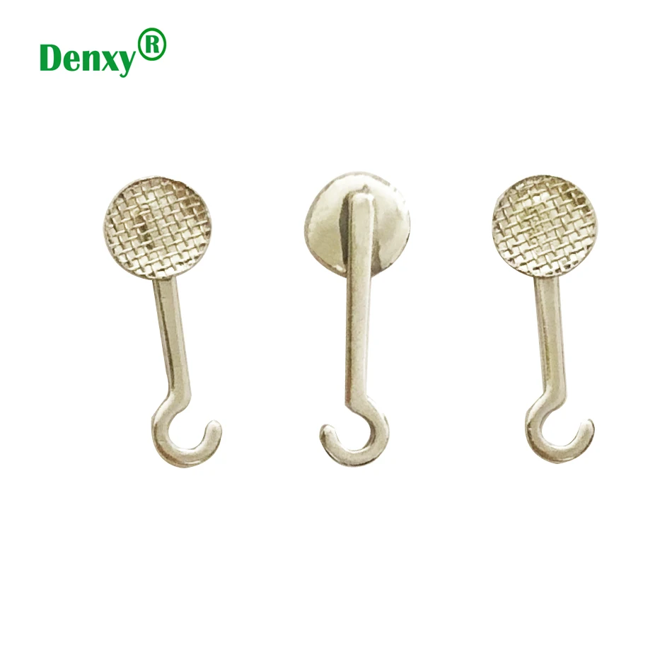 Denxy 30pc Orthodontic Lingual Button with hook Orthodontic Crimpable hooks Ortho Bracket Dental Materials