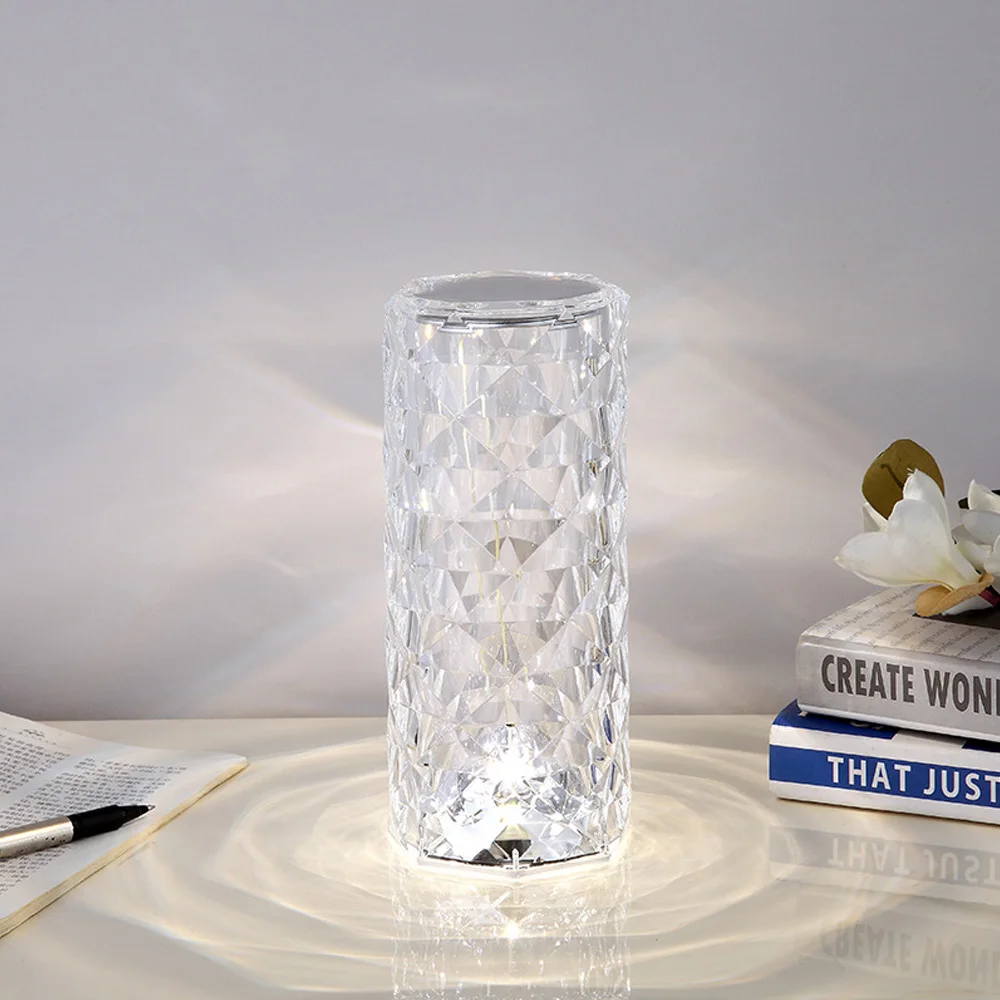 Spanish Rose Petal Crystal Table Lamp Usb Charging Bedroom Bar Atmospheric Diamond Table Lamp Net Red Bedside Led Night Light