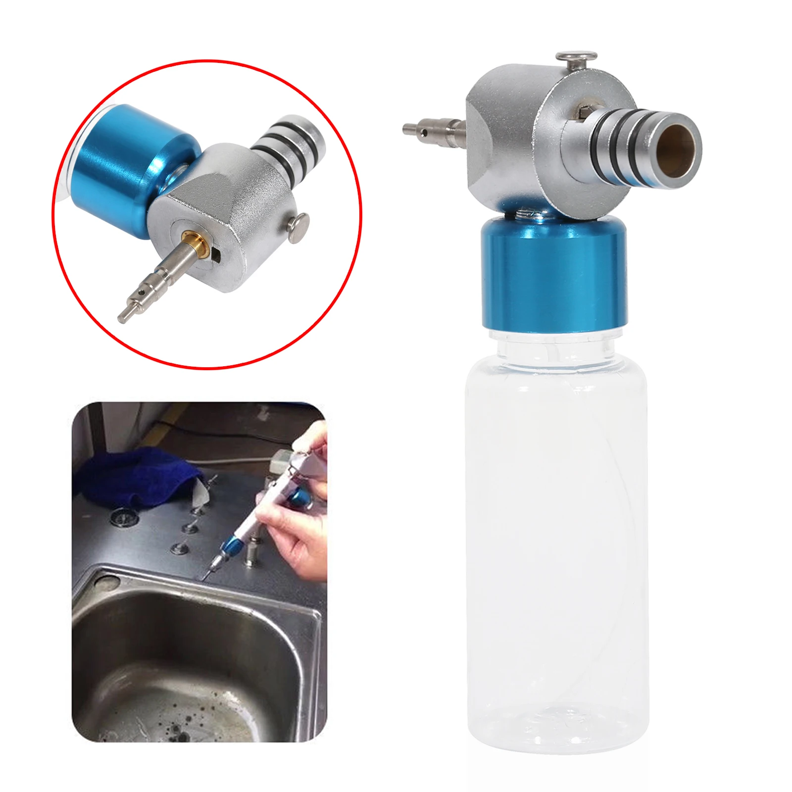 Dental Device For Cleaning low speed Contra Angle/Straight Air Water Spray Handpiece