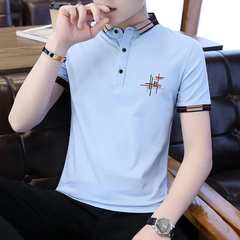 Fashion New Men\'s Polo Shirt Short Sleeve Cotton Male Shirt Sports polo Jerseys Golftennis Plus Size M-5XL Camisa Polos Homme