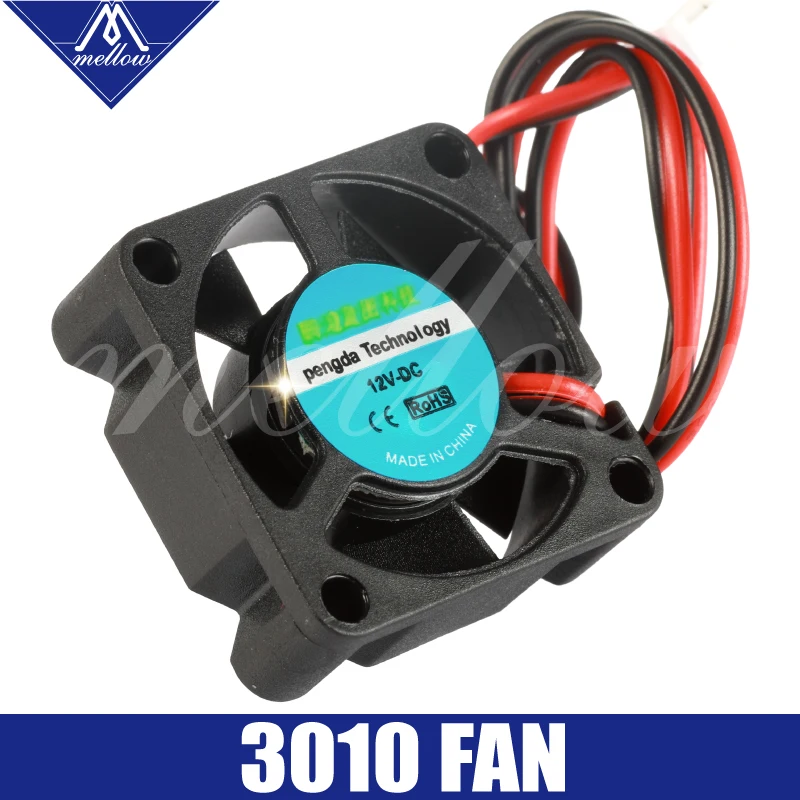 Mellow 12V/24V V6/V5 radiator 3010 fan 30*30*10mm 3010s DC small fan cooling extruder 2-wire 3d printer accessories part