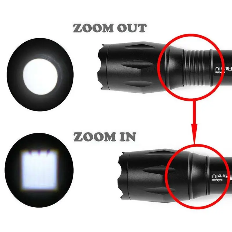 Linterna Led resistente al agua para exteriores, Linterna potente con batería de 18650, 5 modos, para acampar