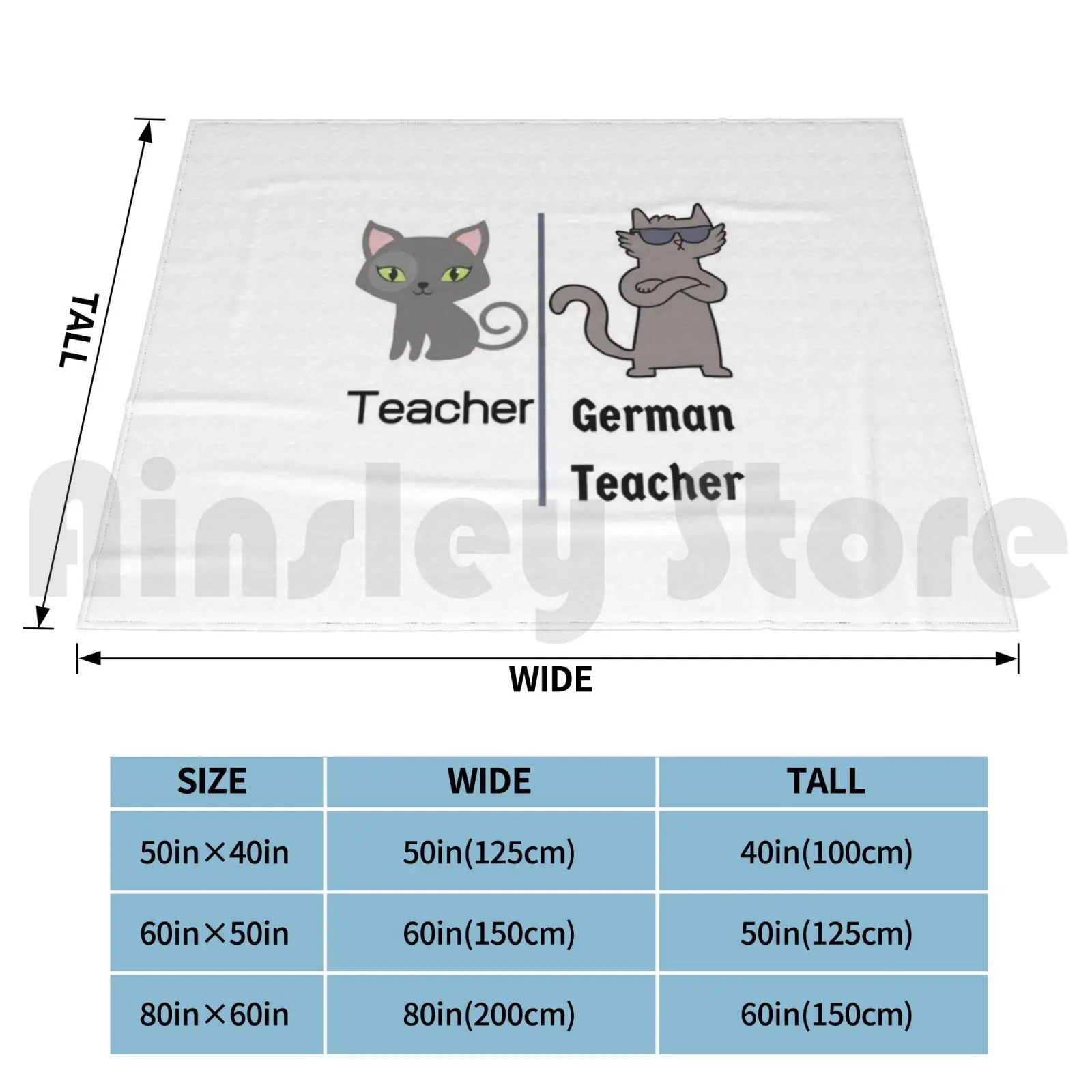 German Teacher Cool Cat Deutschlehrer Deutschlehrerin Blanket For Sofa Bed Travel German Teacher Germany