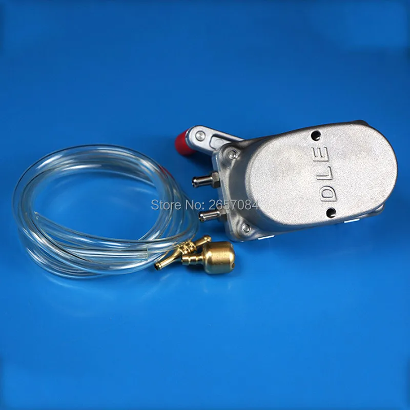 DLE High Flow Hand Fuel Pump - Metal Gear Oil Transfer for RC Gas Airplanes, Manual Refueling Tool with Pressure Gauge Durable