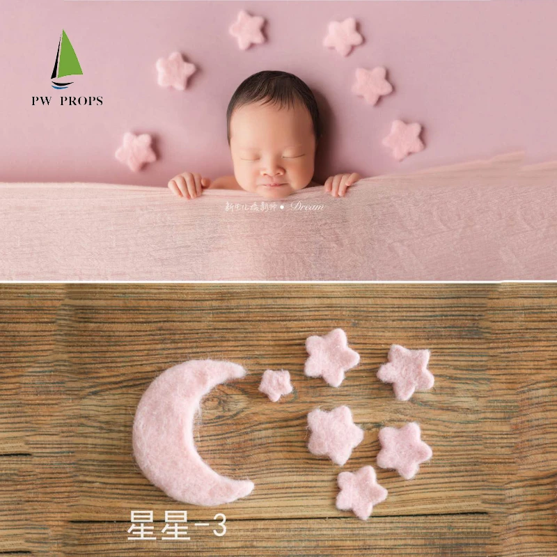 Newborn Star And Moon Posing Photo Prop, Moon Prop And Stars Prop Baby Boy And Girl Photography Props