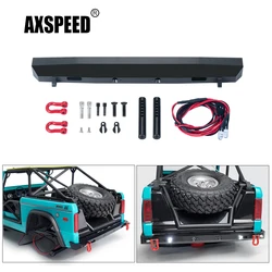 AXSPEED Aluminum Alloy Rear Bumper with Lights & Shackles Hook for Axial SCX10 III AXI03014 Early Bronco 1/10 RC Car Model Parts