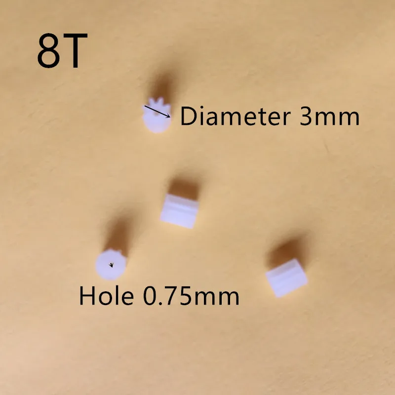 8T 메인 모터 기어 3.0*0.75MM Rc 자동차 보트 미니 쿼드 콥터 헬리콥터 Rc 예비 부품 액세서리, 무료 배송, 6 개