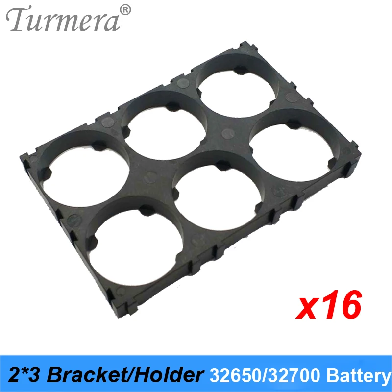 Turmera – support de batterie en plastique, 2*3, sécurité cellulaire, Anti-Vibration, Pack de 16 pièces, 32650, 32700, 32650