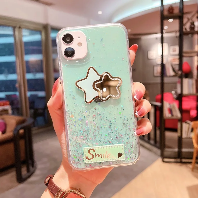 Gradient Flashing Diamond Star Phone Case For Huawei Y7A Y8S Y7P Y5P Y6P Y8P Y6S Y9S Y6 Y5 Y7 Y9 Prime Pro 2019 2018 Cover