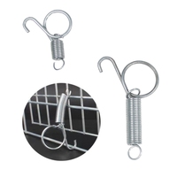 10 Pcs Metal Cage Door Spring Hooks Sturdy Tension Fixing Spring for Wire Rabbit/Bird/Hamster