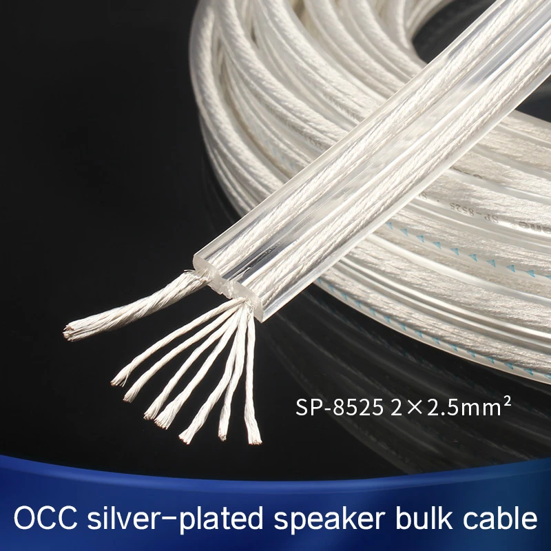 DIY OCC Silver Plated HiFi Speaker Cable High-performance Amplifier Bulk Audio Line