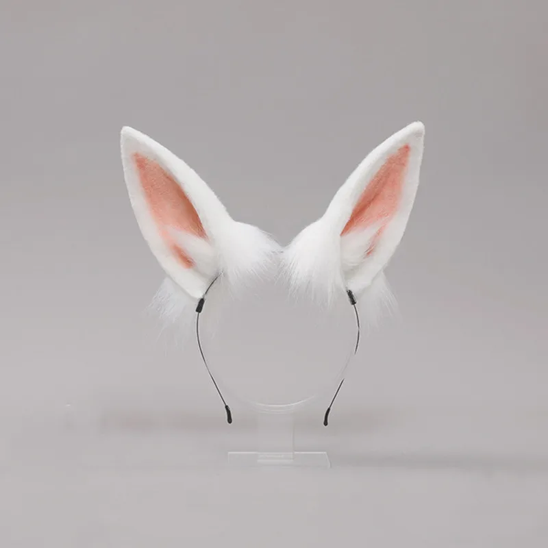 Furry Plush Foldable Bunny Ears Headband Realistic Animal Rabbit Ear Hair Hoop Headwear Lolita Kawaii Cosplay Anime Accessories