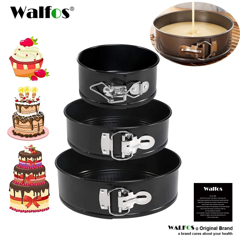 WALFOS 18/22/24CM Removable Bottom Non-Stick Metal Cake Baking Tray Cake Pan Bakeware Carbon Steel Cake Mold Kitchen Accessories