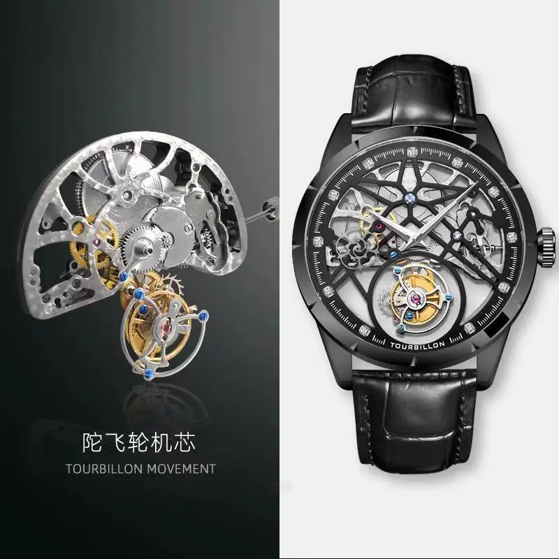 SEAKOSS-Montres Tourbillon pour Homme, 7018G, 28800Hz, Modules Hr, Mouvement Mécanique à Vent Manuel, Convient à l'Installation