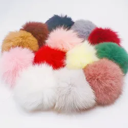 Real Mink Fur Pompom For Hats 9cm Natural Fox Fur Pompoms Balls Flutty Animal Hair Pompon Diy for Garment Sewing Supplies