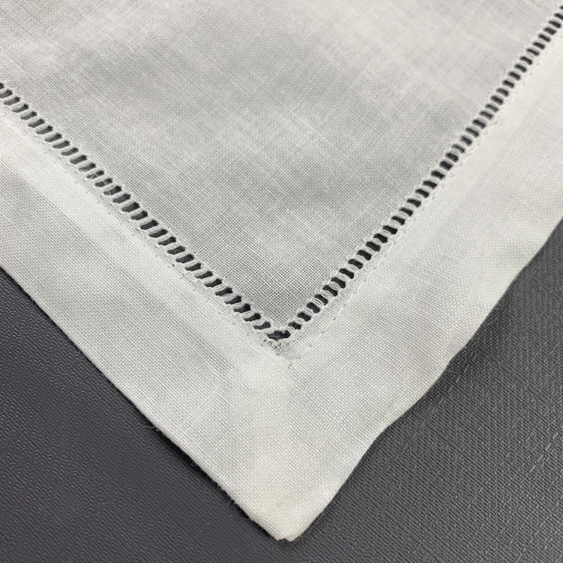 Unisex Handkerchiefs White Linen Hemstitched Placemats Table Cloth For Special Occasions 14