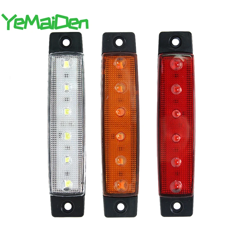 2x รถภายนอกไฟเลี้ยว LED ไฟ 24V 12V 6LED Auto BUS รถบรรทุกรถบรรทุก UTE Trailer ไฟเตือนหางเบรคไฟแสดงสถานะ