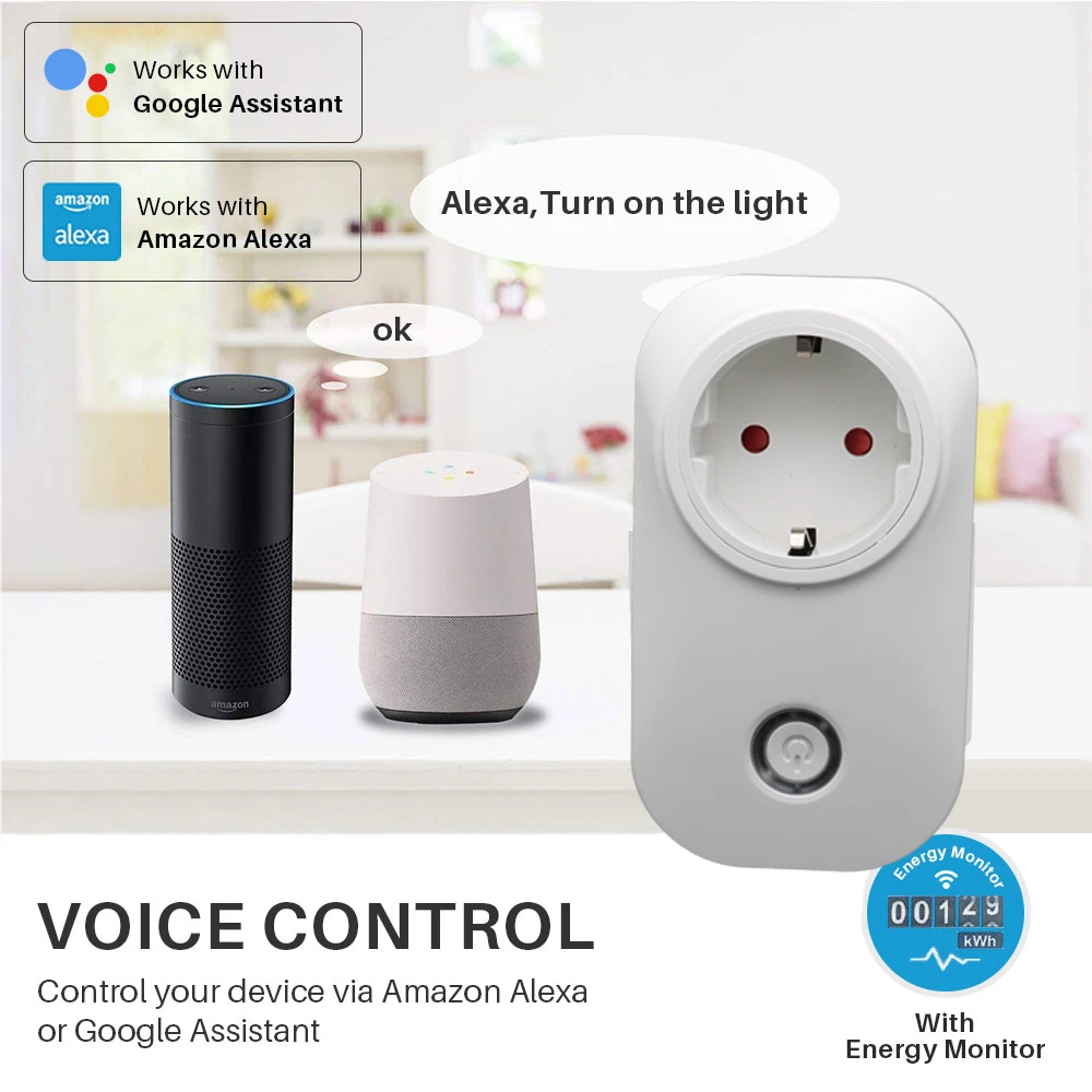 Smart life WIFI Smart Socket Plug EU UK AU BR FR JP Israel Italy France Plug 16A Remote Control Alexa Google Home Energy Monitor