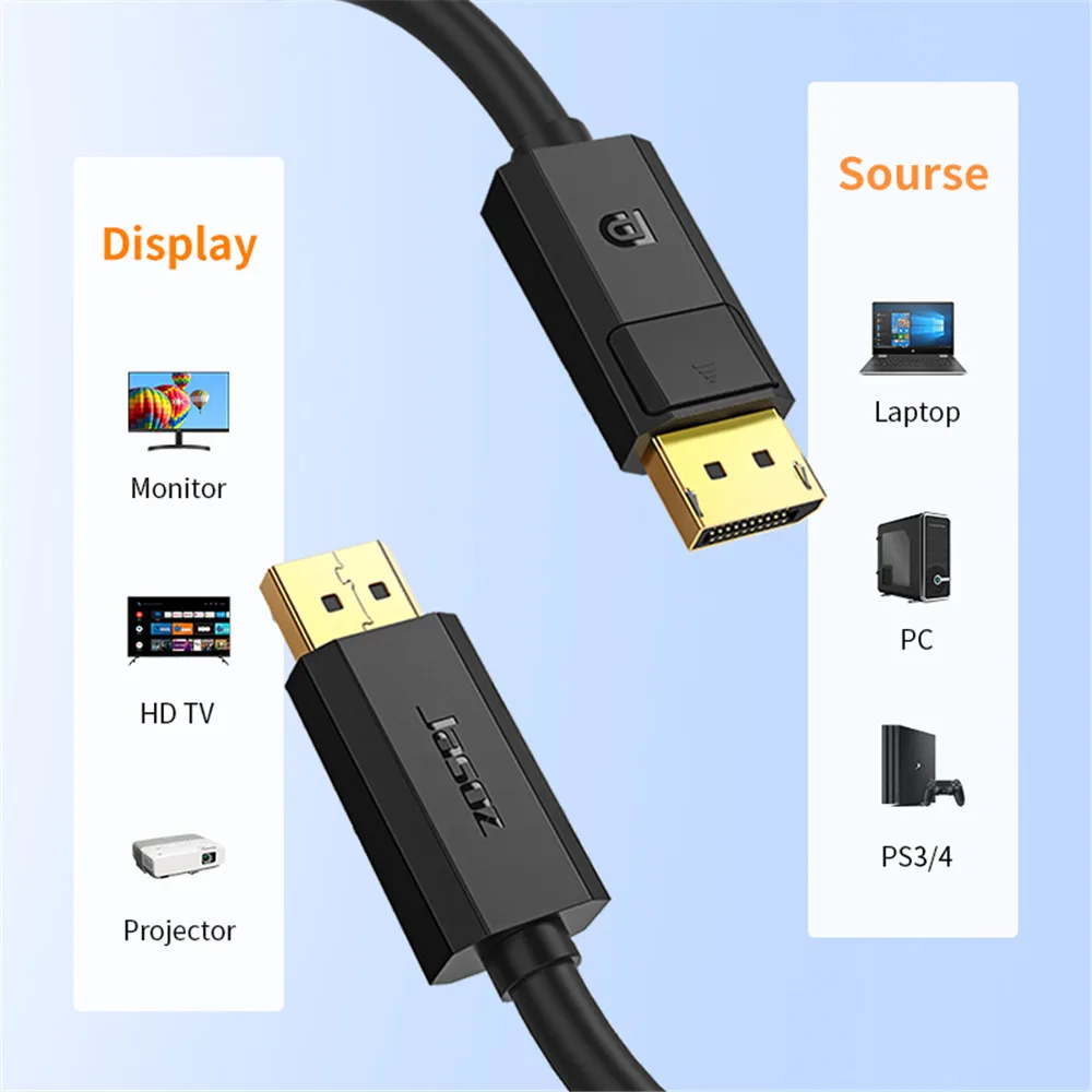 Jasoz CÁP DisplayPort 4K 60Hz Cổng Hiển Thị Để Hiển Thị Cổng Cáp Video Máy Tính Laptop Tivi Máy Chiếu Màn Hình Hiển Thị cổng 1.2 DP Cáp 8M