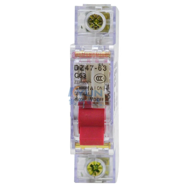 DZ47-63 1P2P AC 6A 10A 16A 20A 25A 32A 40A 50A 63A transparent AC250V Mini Circuit breaker