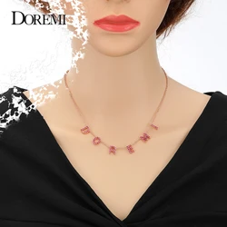 DOREMI 9mm Personalized Custom CZ Stone Crystal Name Necklace for Women Choker chain Letter Necklaces Custom Jewelry Gift