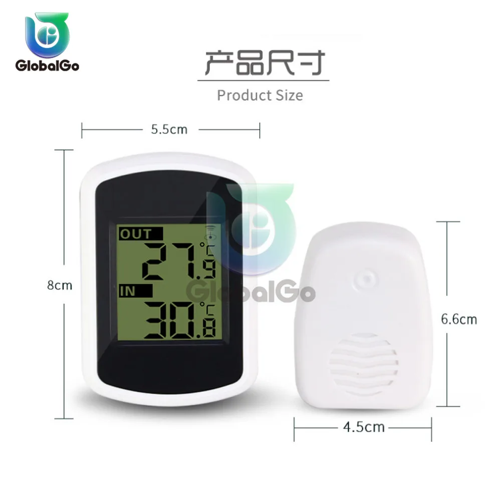 LCD Digital Wireless Ambient Weather Station Indoor Outdoor Temperature Thermometer Humidity Sensor Display Temperature