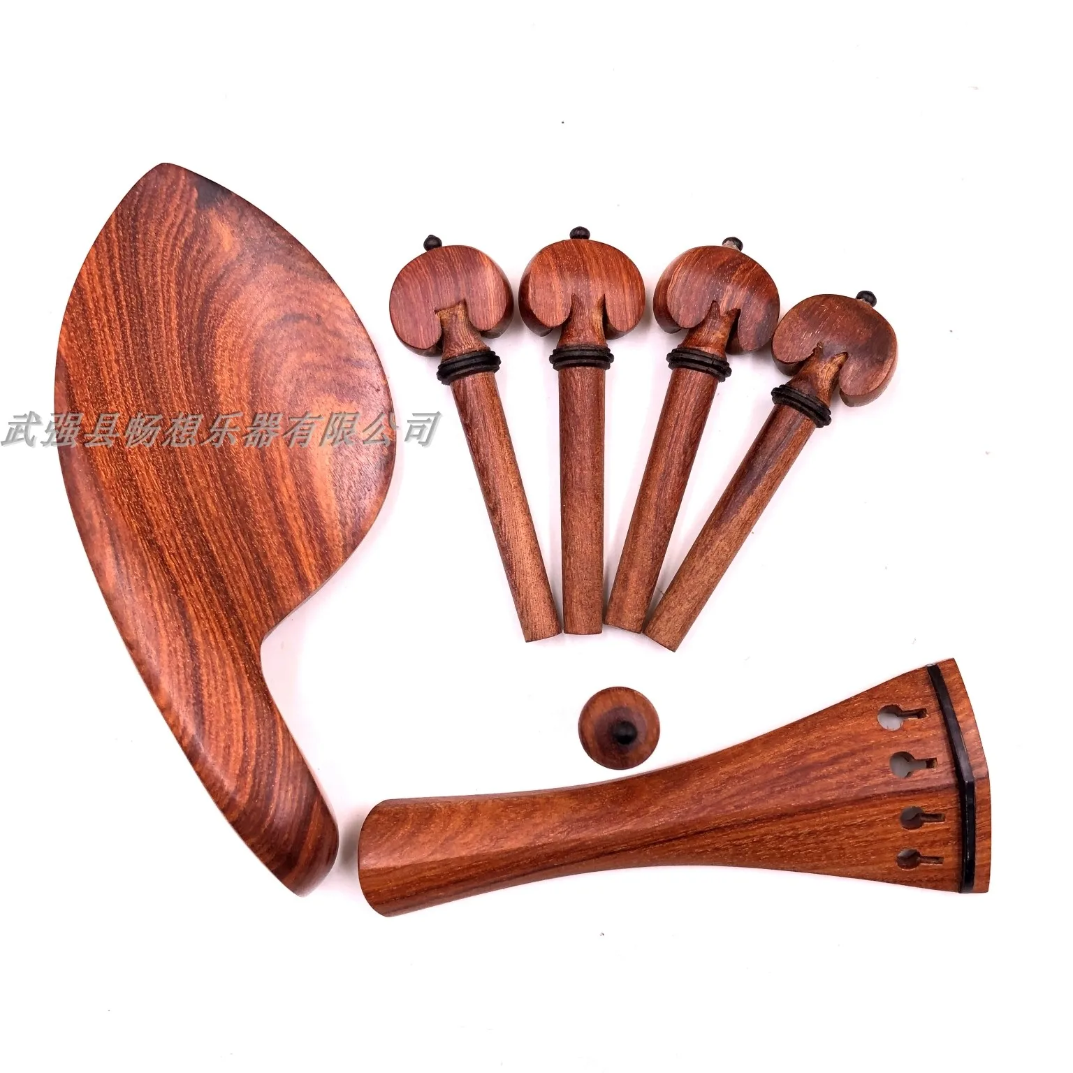 1 set High quality 4/4 3/4 violin rosewood accessories parts fittings,Tailpiece+Tuning pegs+Endpins+Chin rest/Chin Holder