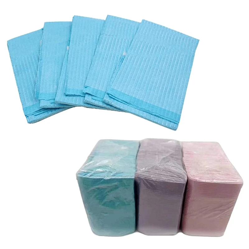 

125Pcs 3 Ply Disposable Tattoo Tablecloth Hygiene Dental Bibs Napkins Absorbent Pad for Nail Art Manicure Table Mat