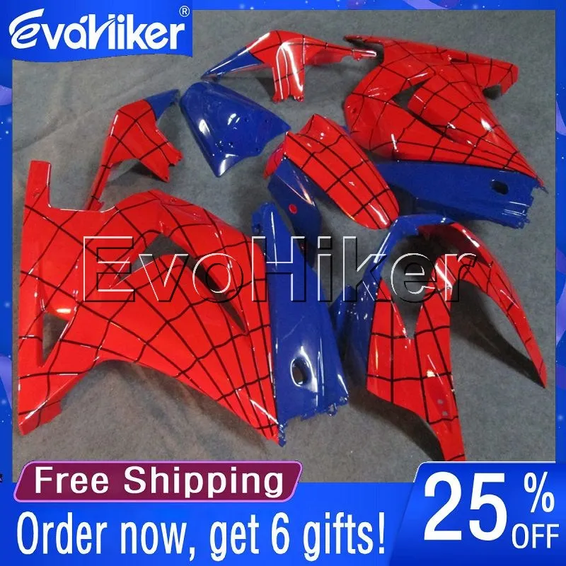 Custom motorcycle fairing for ZX250R EX250 2008 2009 2010 2011 2012 Injection mold motorcycle bodywork kit red blue