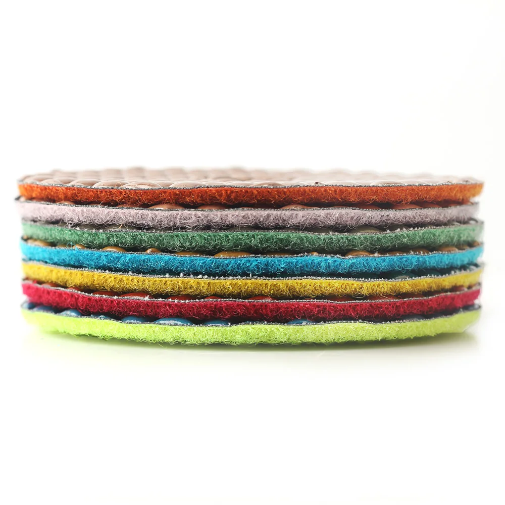 Miễn phí vận chuyển 4 inch kim cương linh hoạt đánh bóng pads 100 mét khô mài đĩa cho đá granite đá cẩm thạch countertop