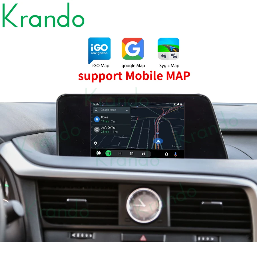 Krando Wireless Apple CarPlay Android Auto Interface Box For Lexus RX 200T 450H 2015-2020 Mirror Link BT Upgrade Retrofit