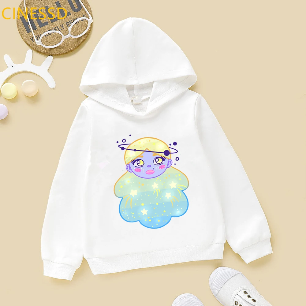 Fashion New Sweatshirt Casual Kids Cute Girls Cartoons Print Hoodie Milky Way Graphic Children's Harajuku Long Sleeve Tops